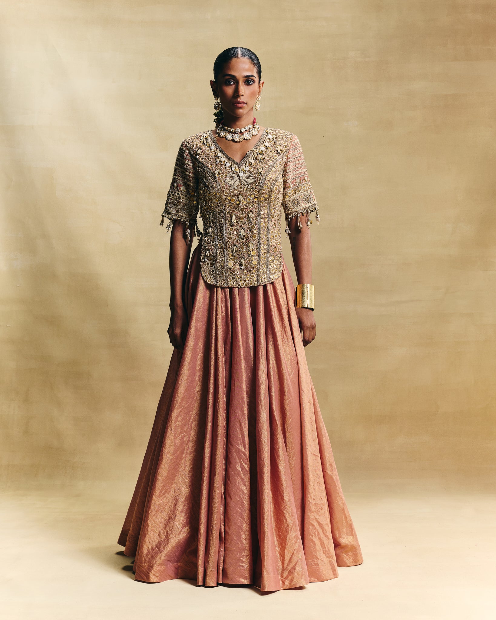 Peach lehenga set