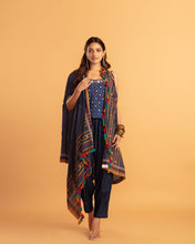 Load image into Gallery viewer, Blue Asymmetrical jacket + inner + pants
