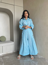 Load image into Gallery viewer, Blue Pleated Pants
