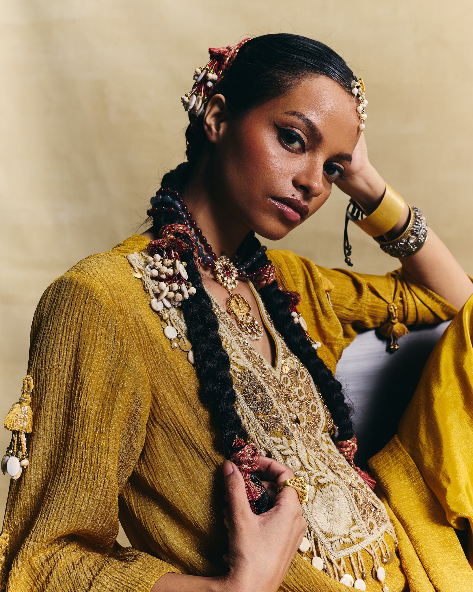 Mustard straight kurta & salwar