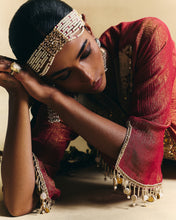 Load image into Gallery viewer, Red peplum &amp; draped skirt
