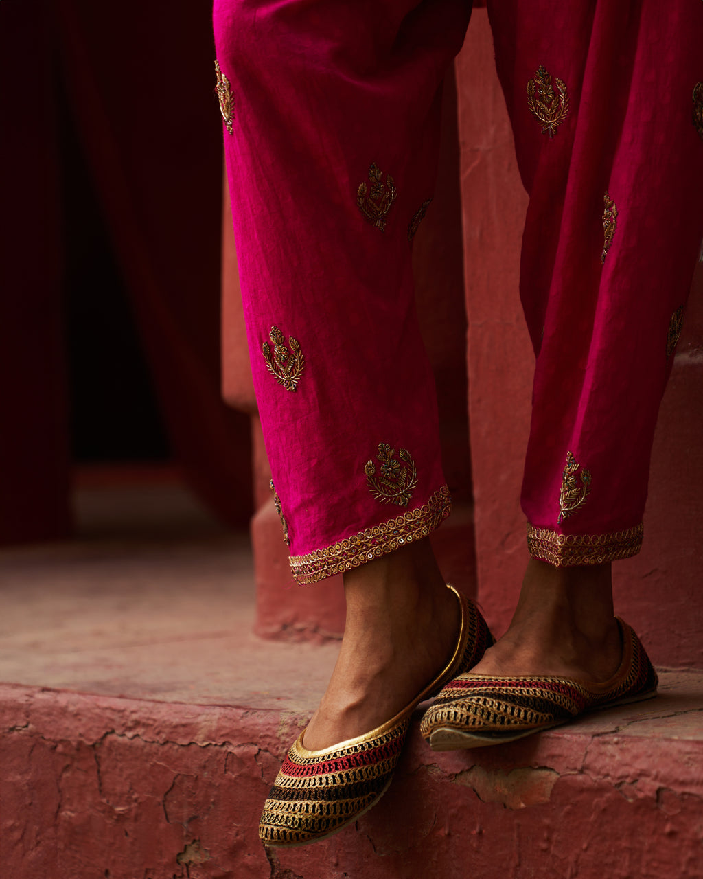 Pink Short Kaftan & Salwar