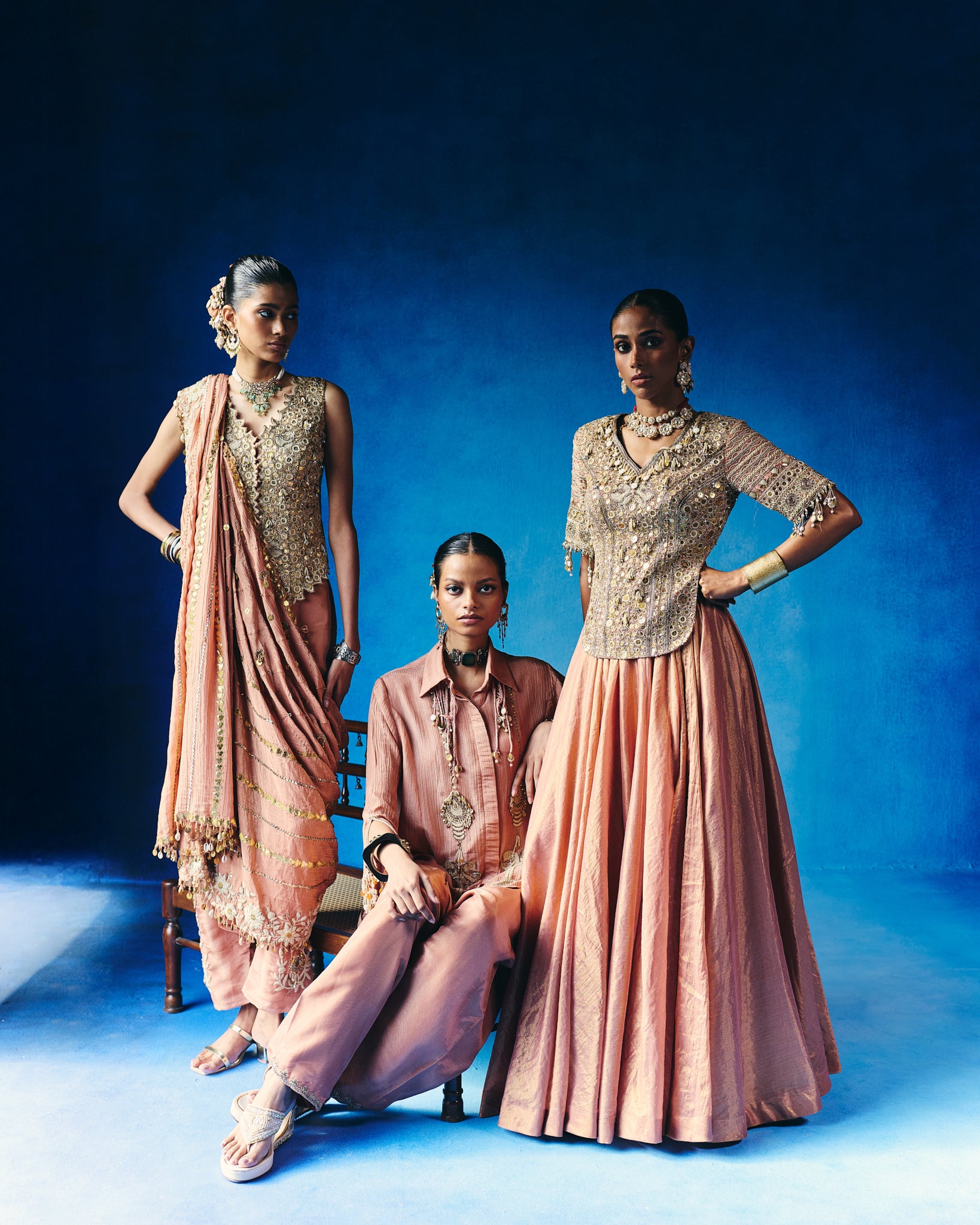 Peach lehenga set