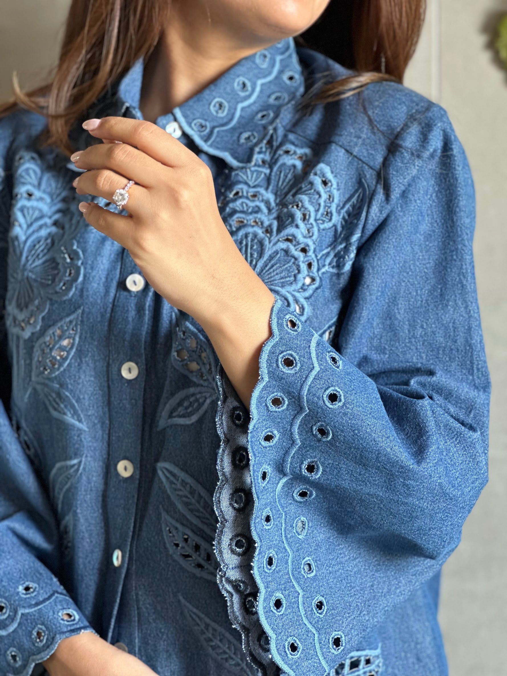 Blue floral shirt