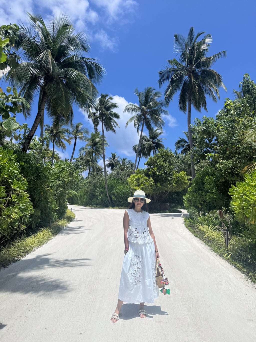 White cutwork top