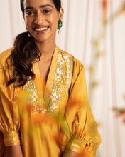 Load image into Gallery viewer, Mustard Kaftan Kurta + T pants
