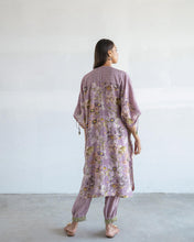 Load image into Gallery viewer, Purple printed Kaftan Kurta &amp; Pants
