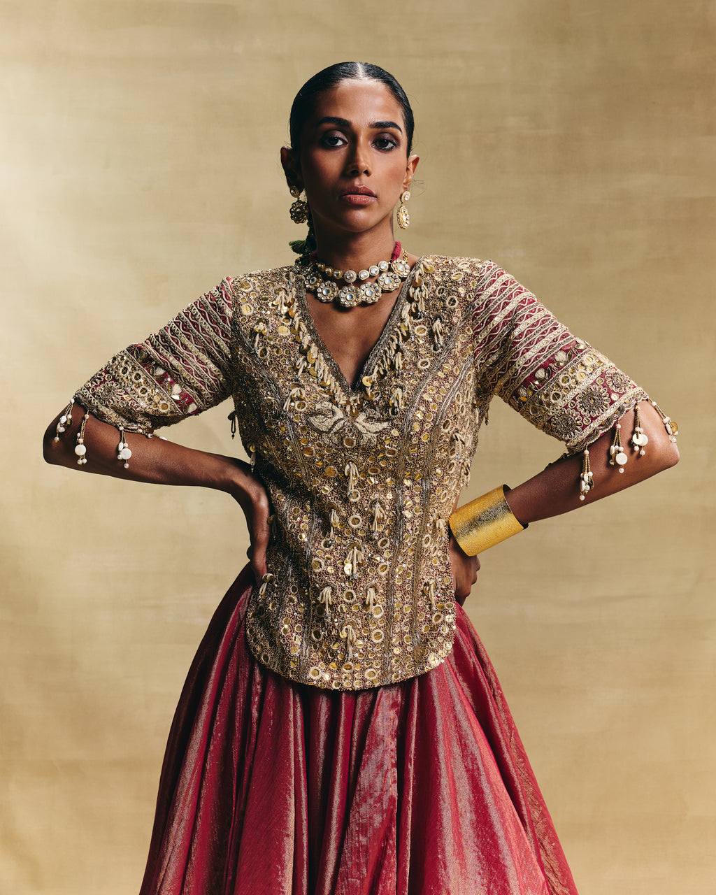 Red lehenga set