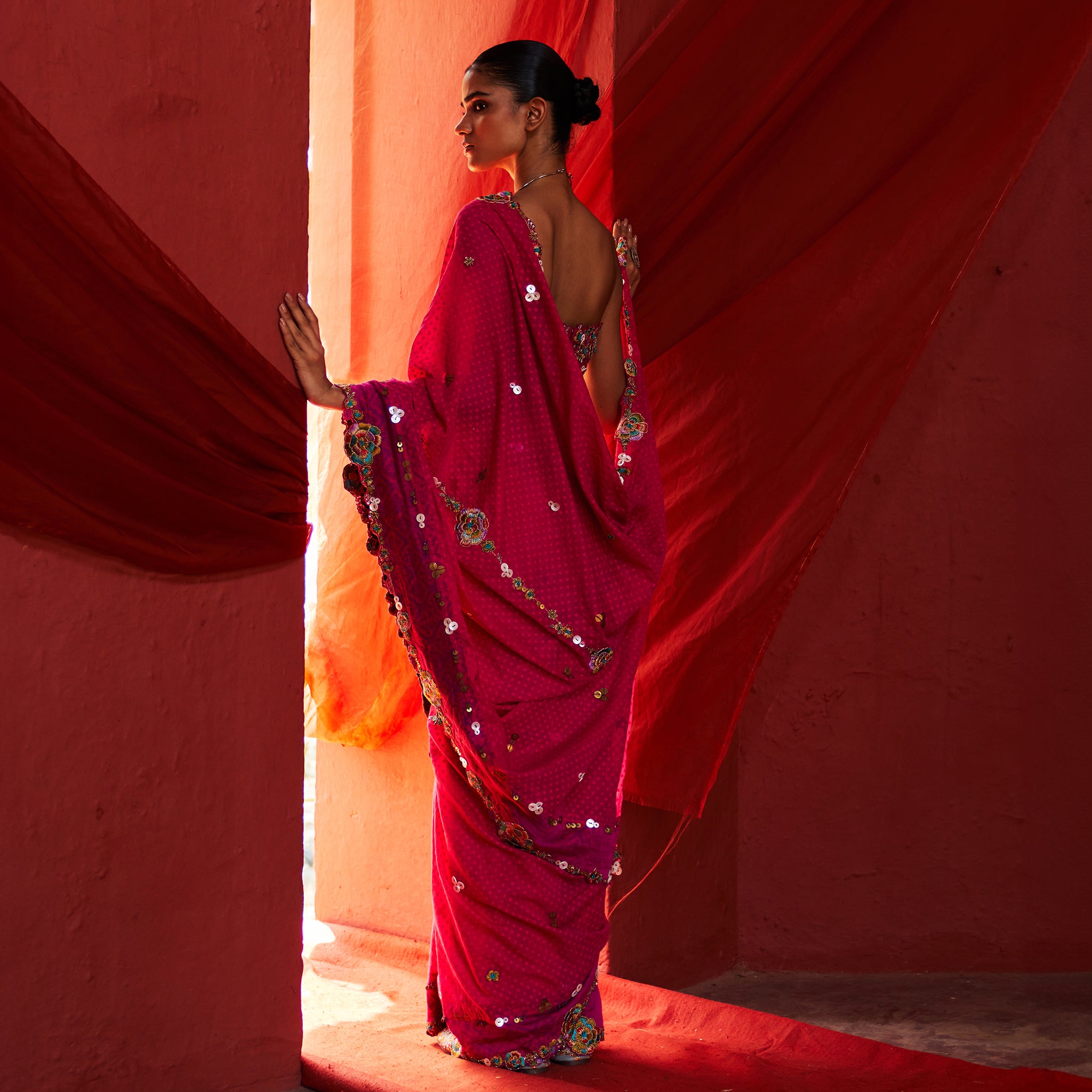 Pink Classic Saree & Blouse