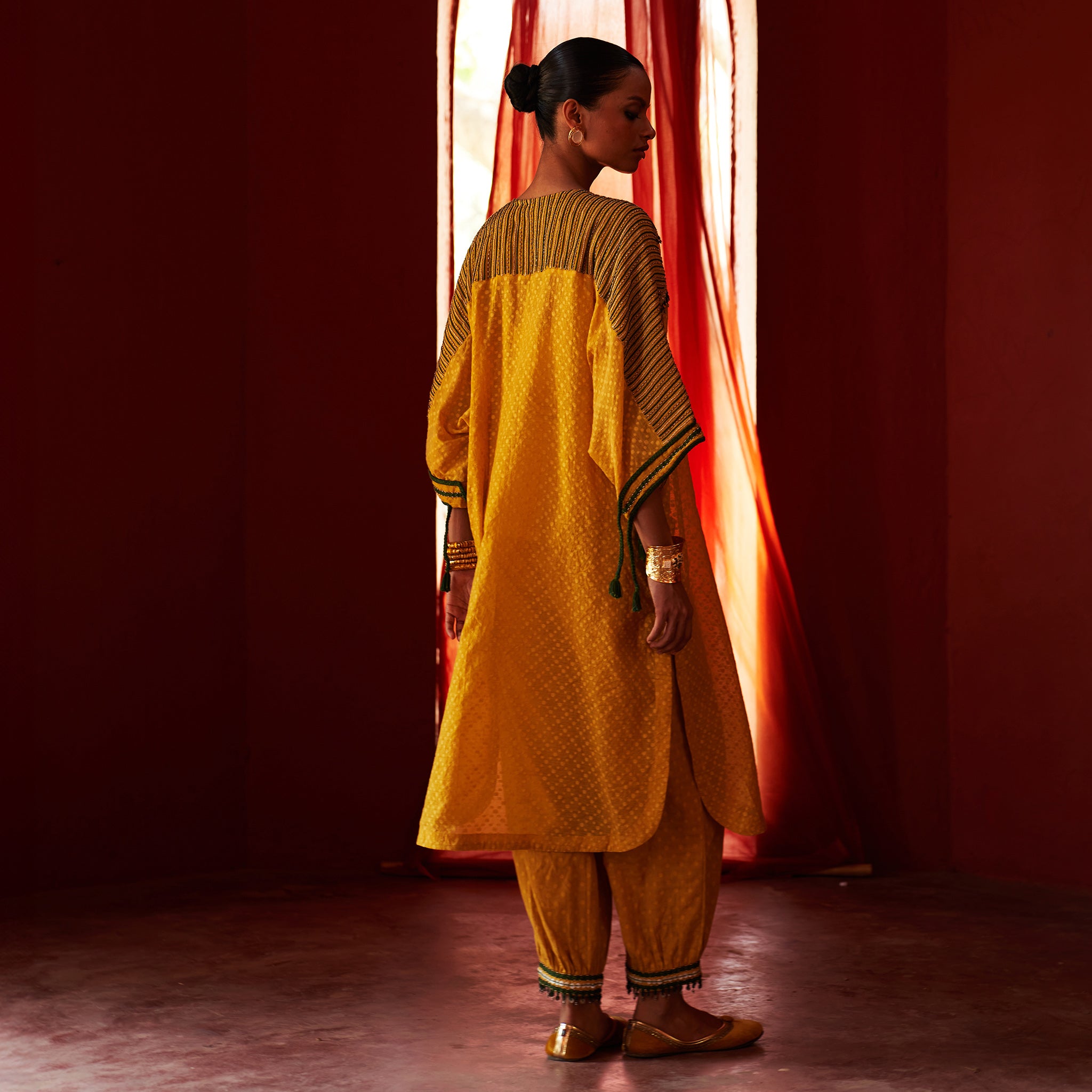 Mustard Long Kurta & Pants