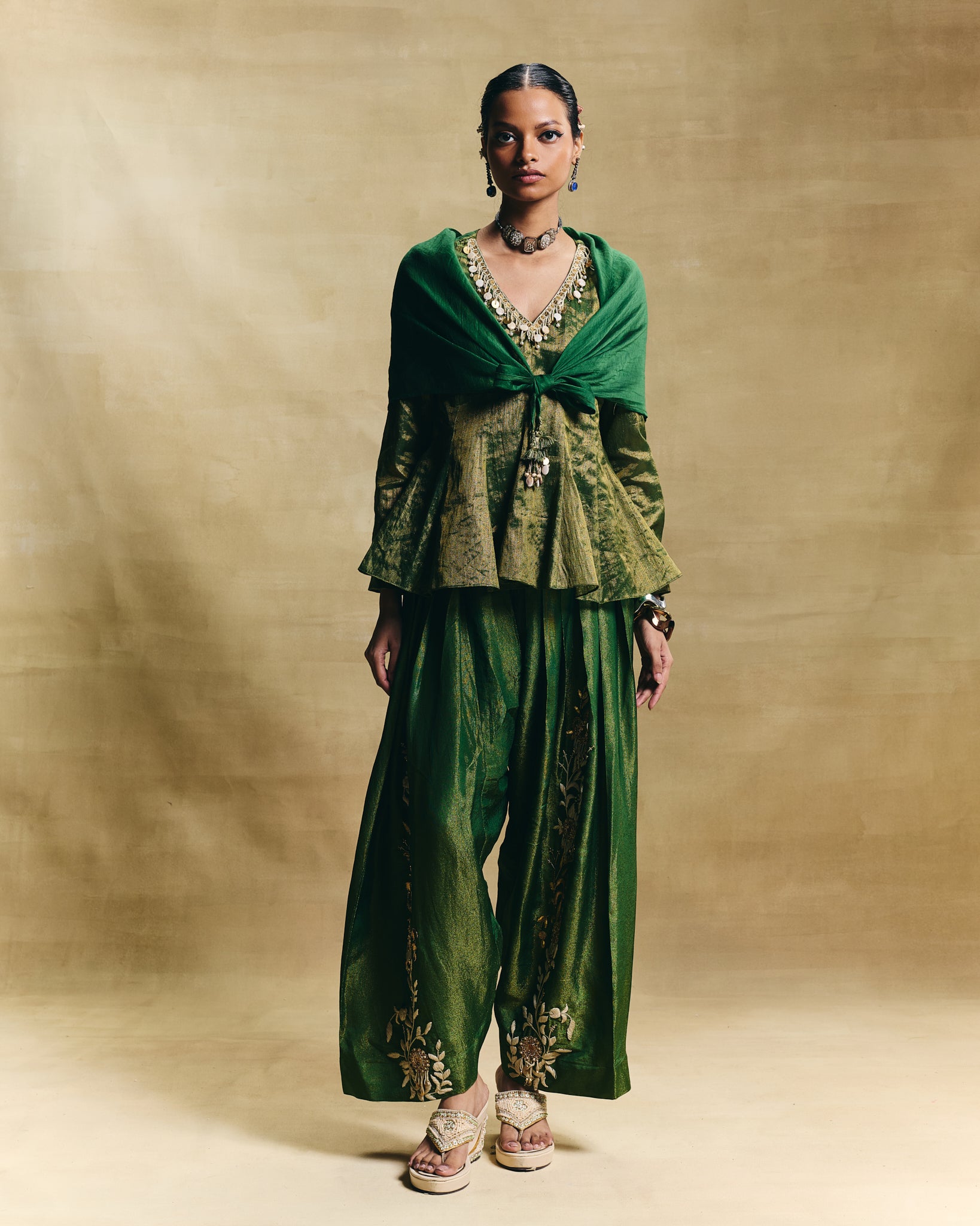 Green scarf set