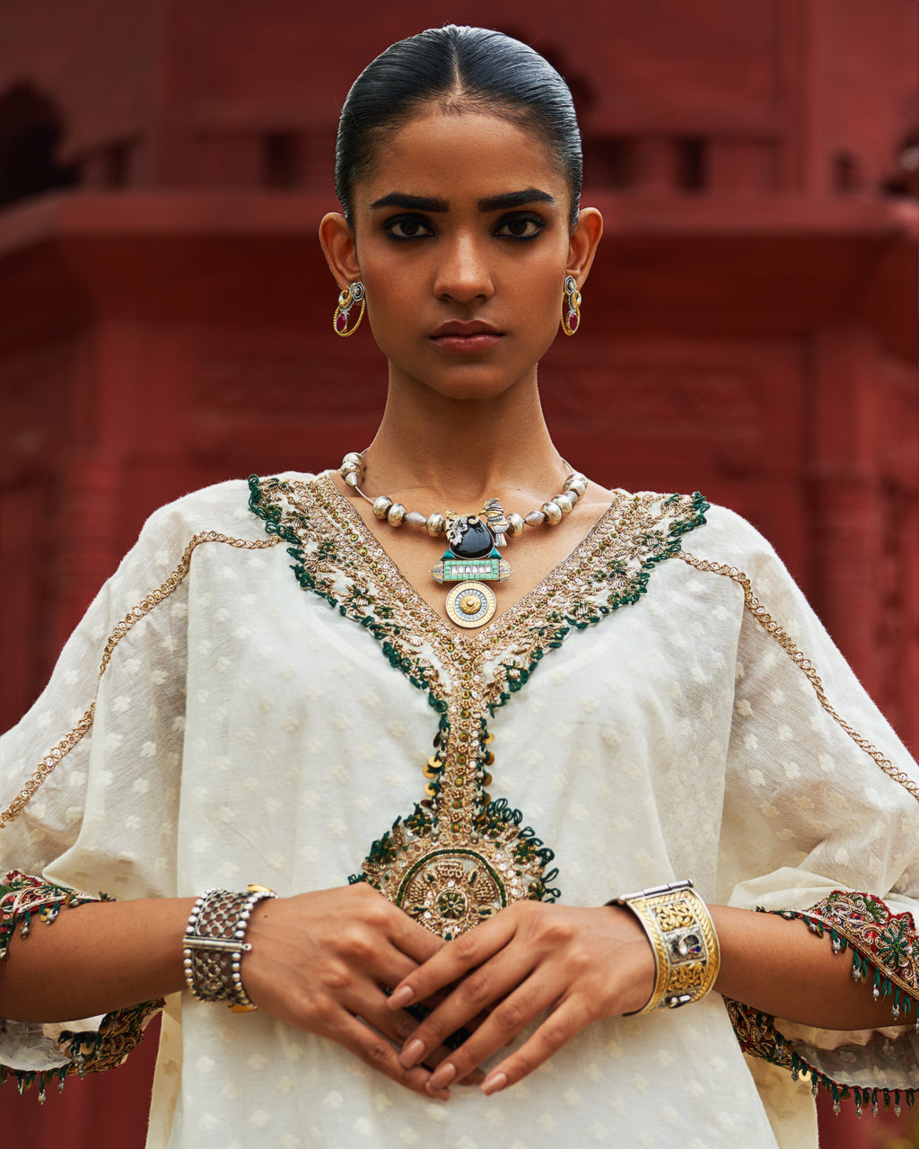 Ivory Short Kaftan & Salwar