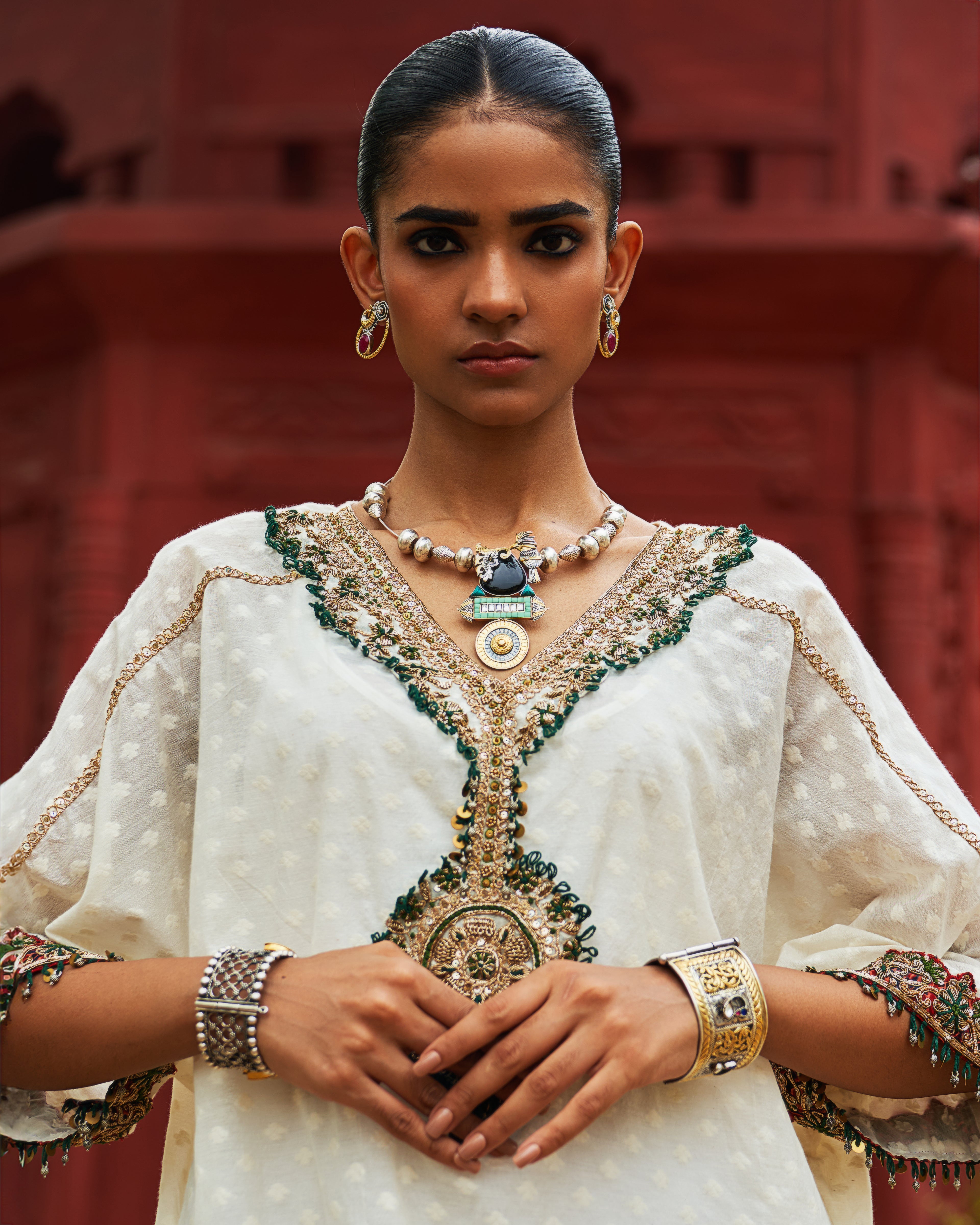 Ivory Short Kaftan & Salwar