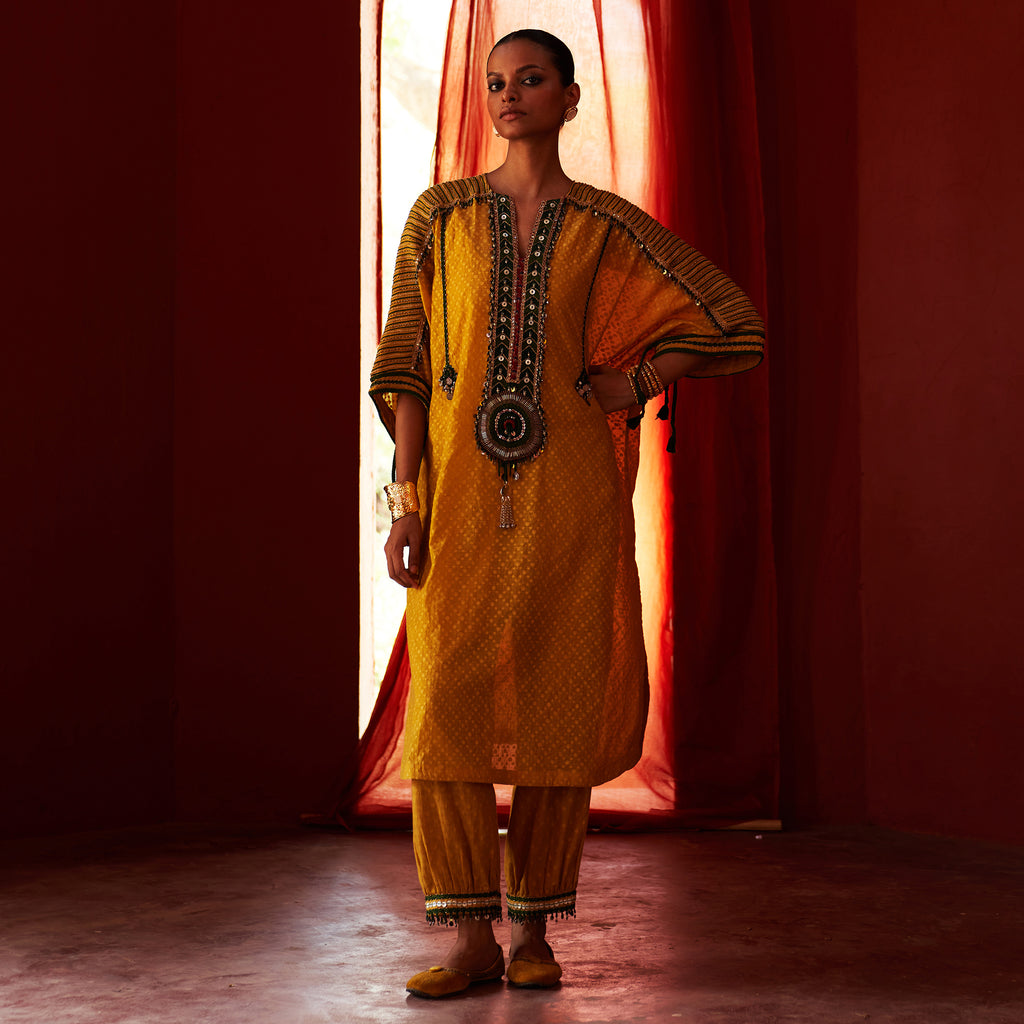 Mustard Long Kurta & Pants