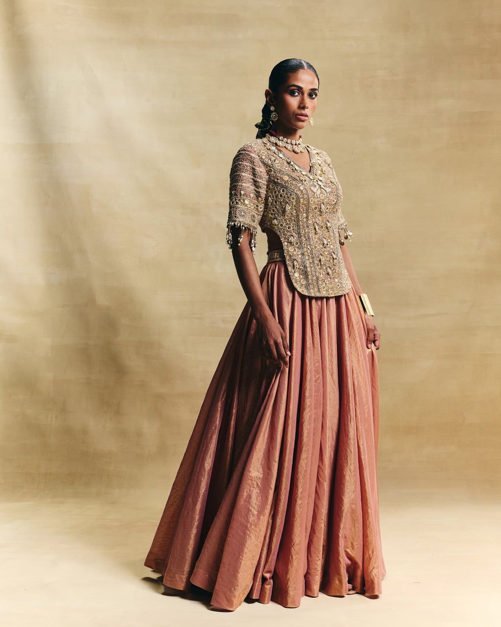 Peach lehenga set