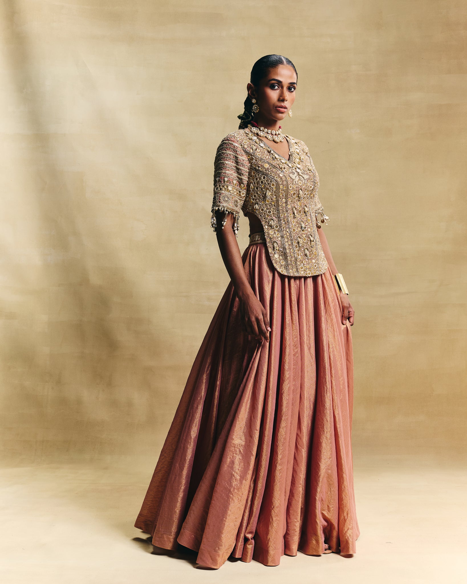 Peach lehenga set