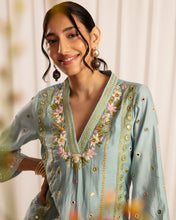 Load image into Gallery viewer, Blue Short kurta + salwar + dupatta
