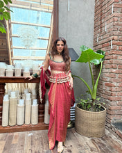 Load image into Gallery viewer, Lovely blouse with cape and draped skirt
