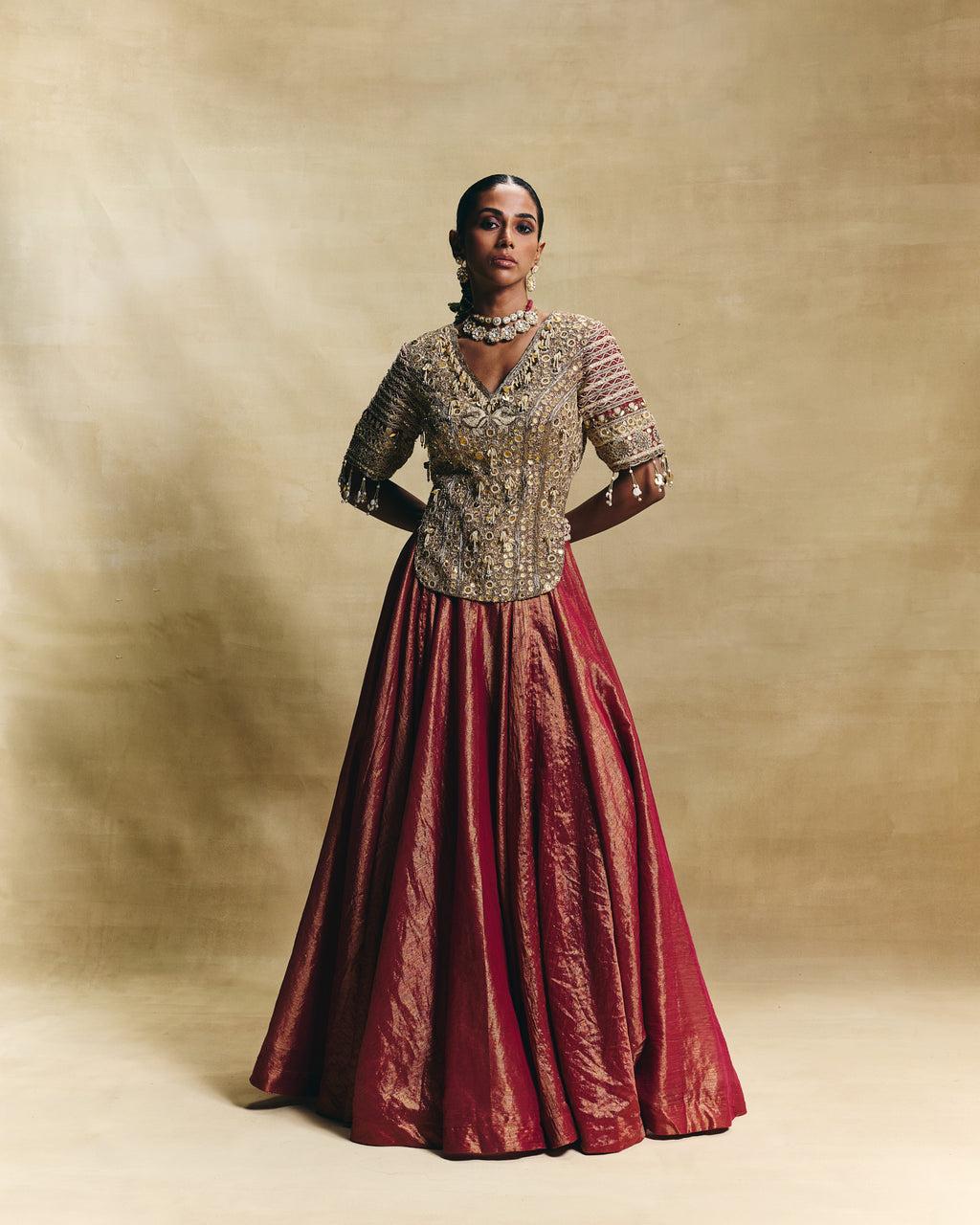 Red lehenga set