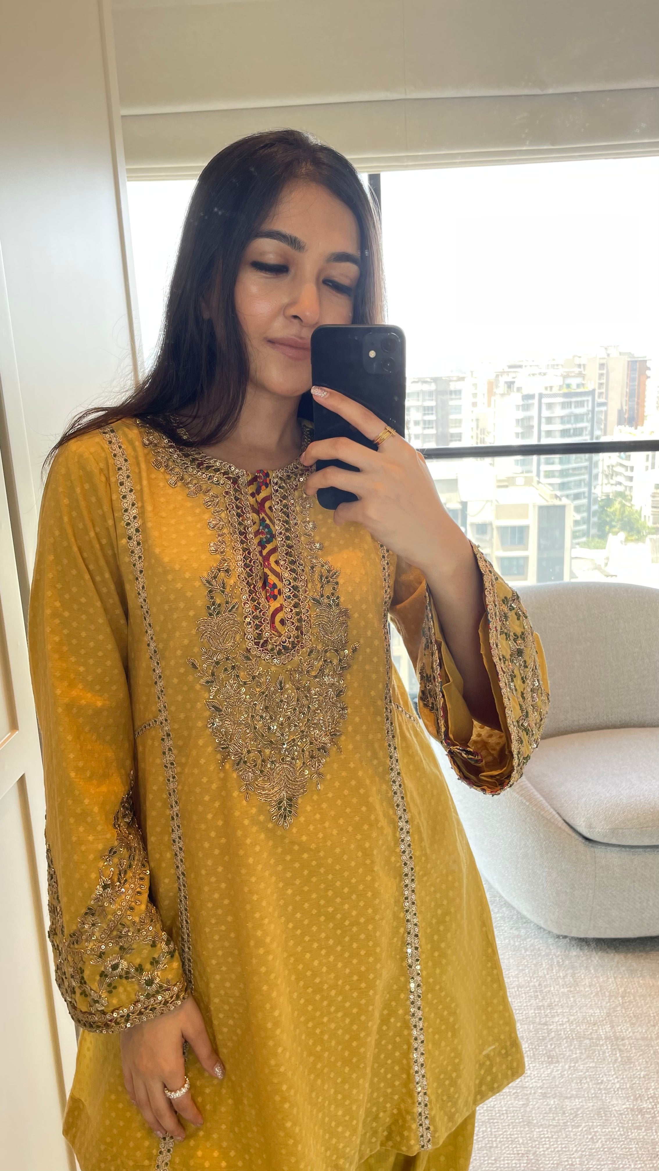 Short Mustard Kurta & Salwar