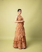 Load image into Gallery viewer, Brown Lehenga Sari Set
