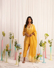 Load image into Gallery viewer, Mustard Short kurta + salwar + dupatta
