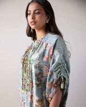 Load image into Gallery viewer, Blue printed Kaftan Kurta &amp; Pants

