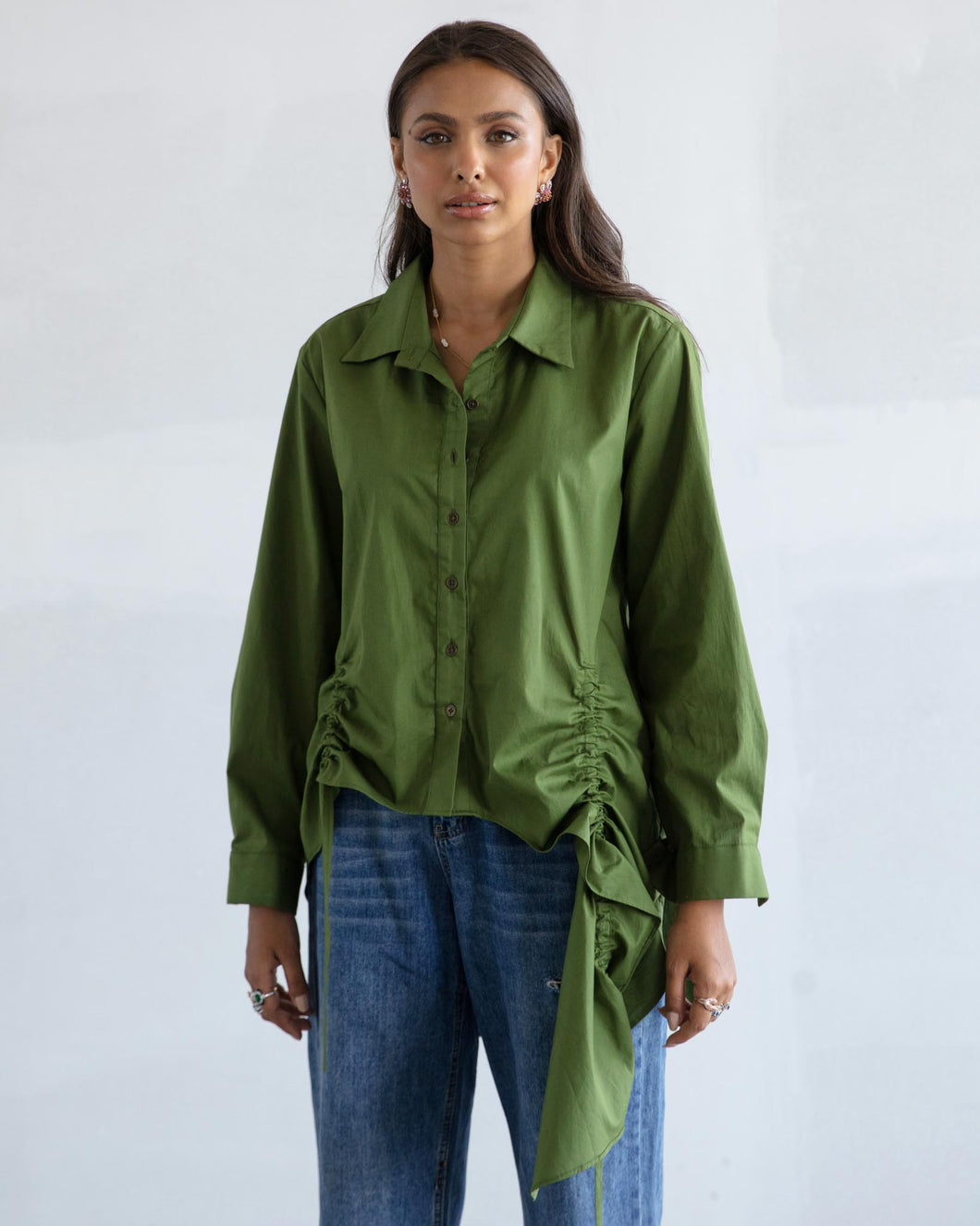 Green Drawstring Shirt