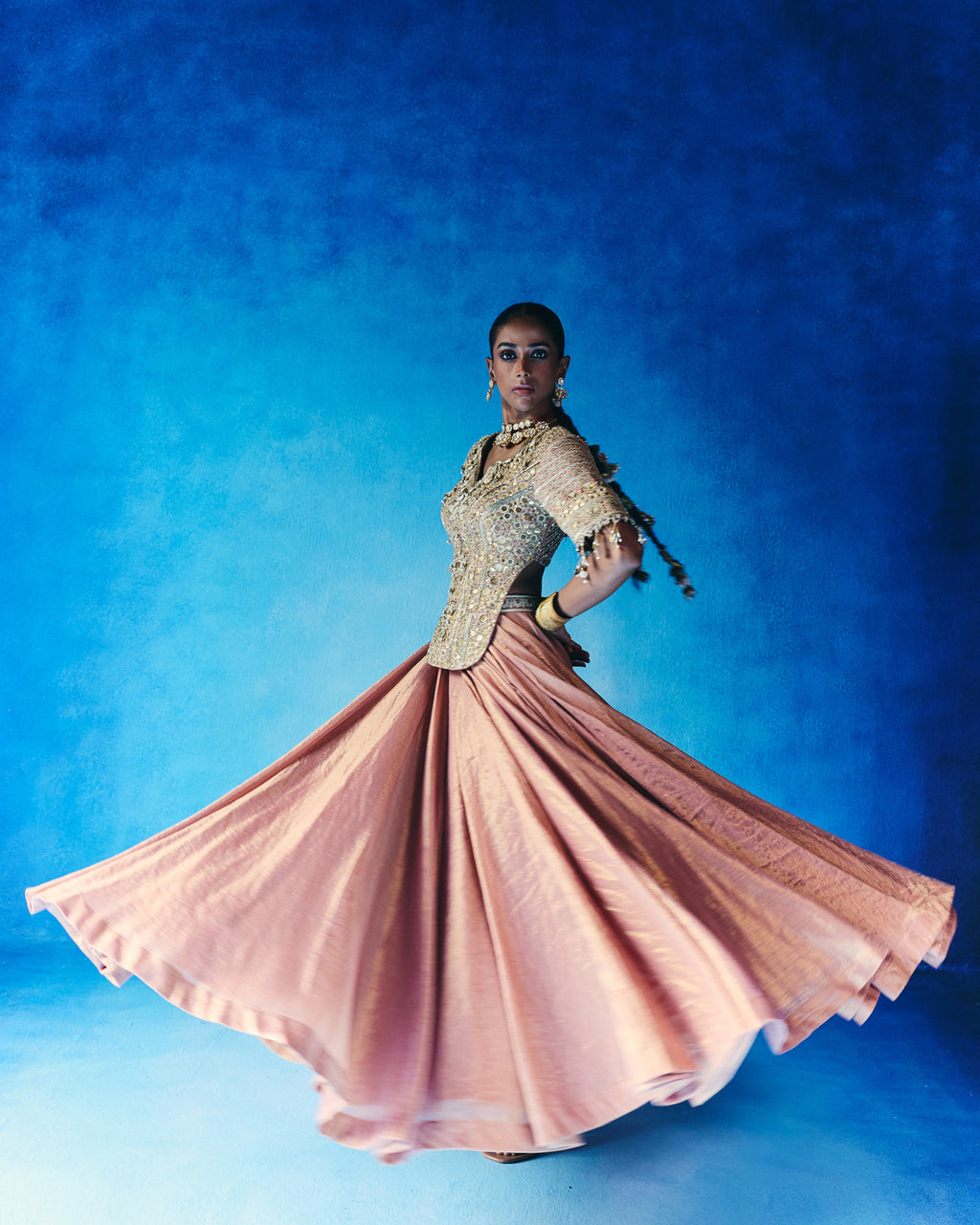 Peach lehenga set