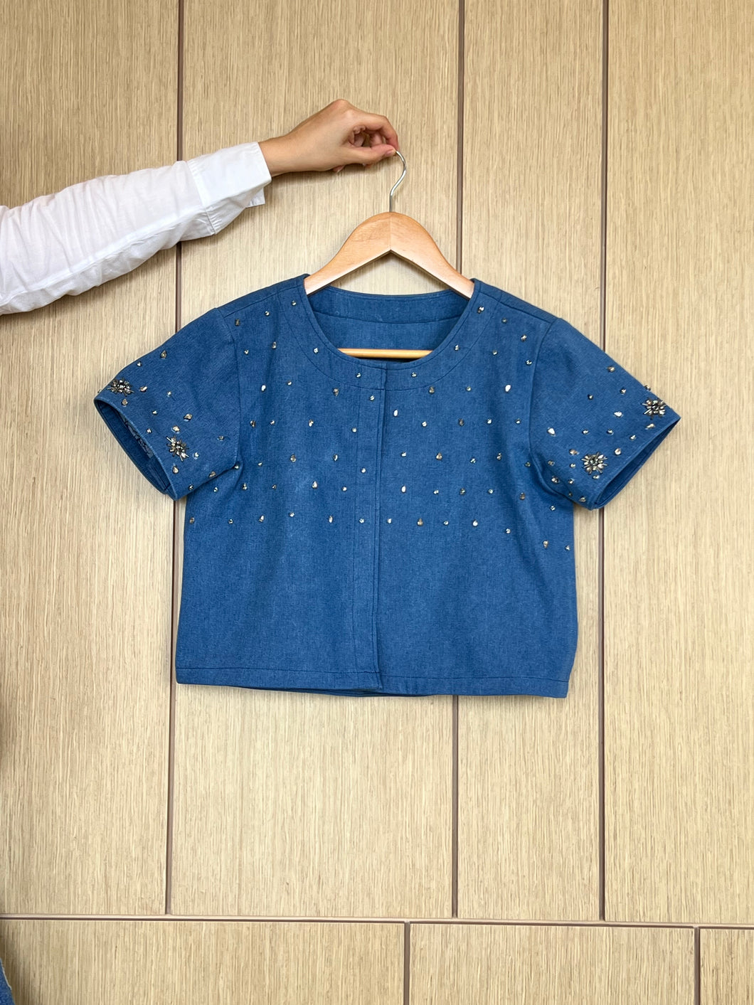 Denim & Diamond Cropped Shirt