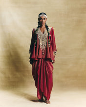 Load image into Gallery viewer, Red peplum &amp; draped skirt
