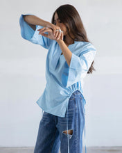 Load image into Gallery viewer, Ice Blue Side Cut-Out Shirt
