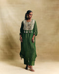 Green kaftan kurta set