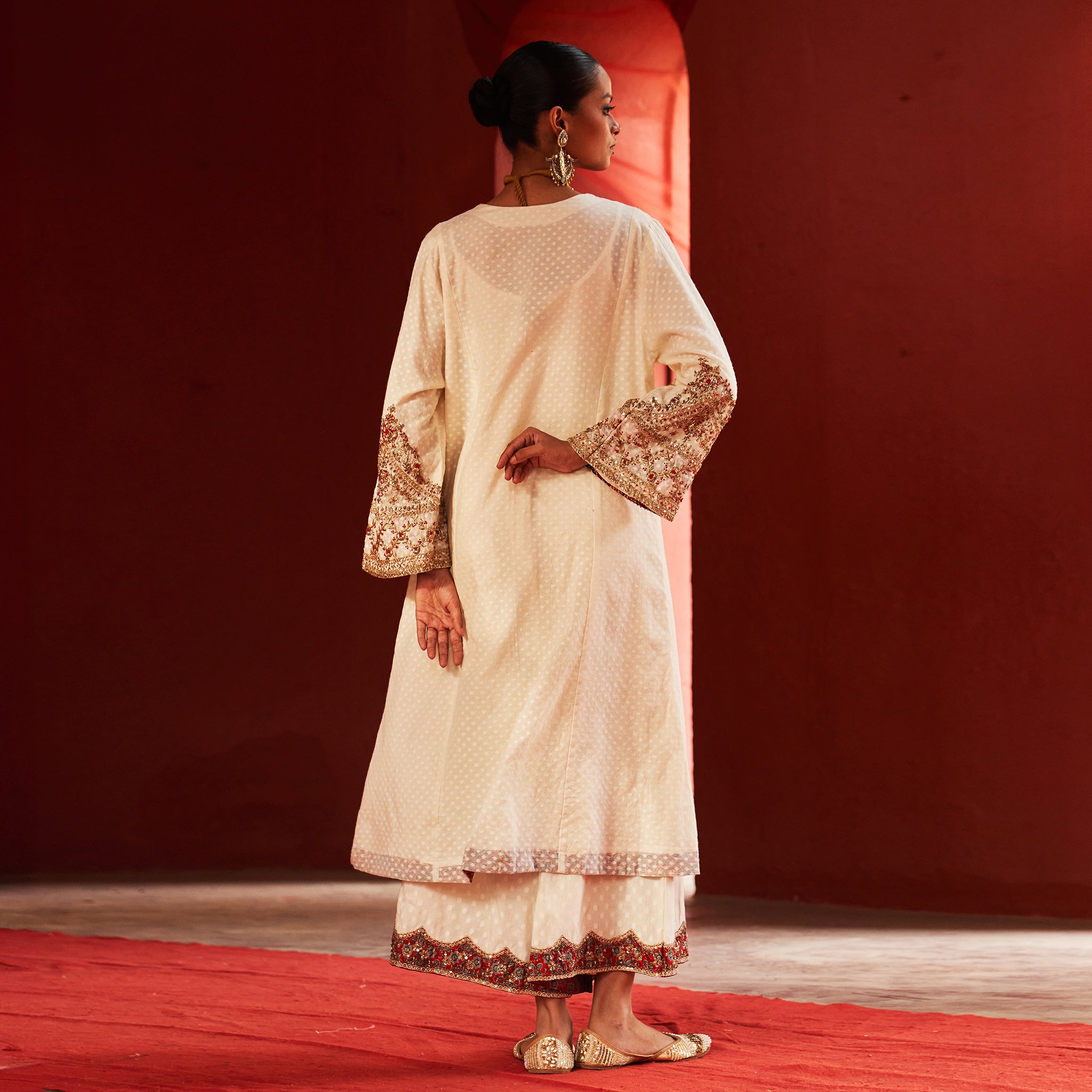 Ivory Anarkali & Pants