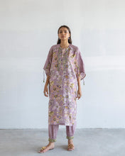 Load image into Gallery viewer, Purple printed Kaftan Kurta &amp; Pants
