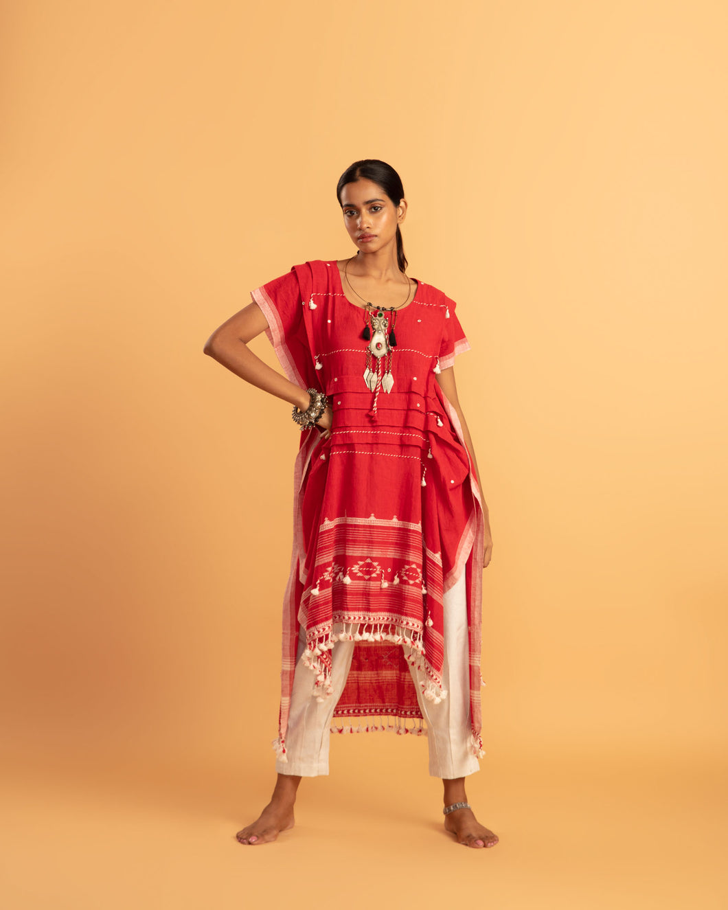 Red kaftan set