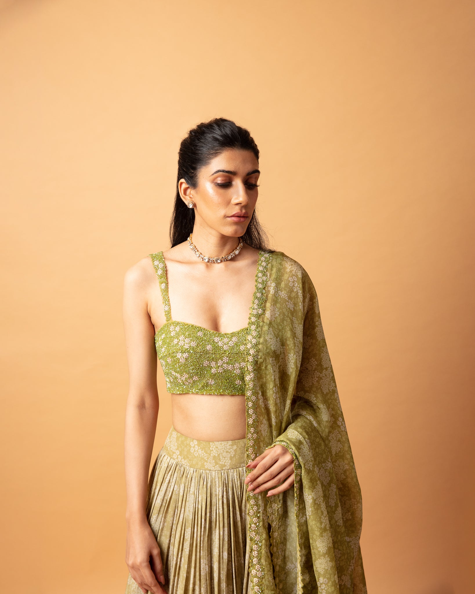 Green Lehenga Set