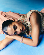 Load image into Gallery viewer, Peach stitched saree
