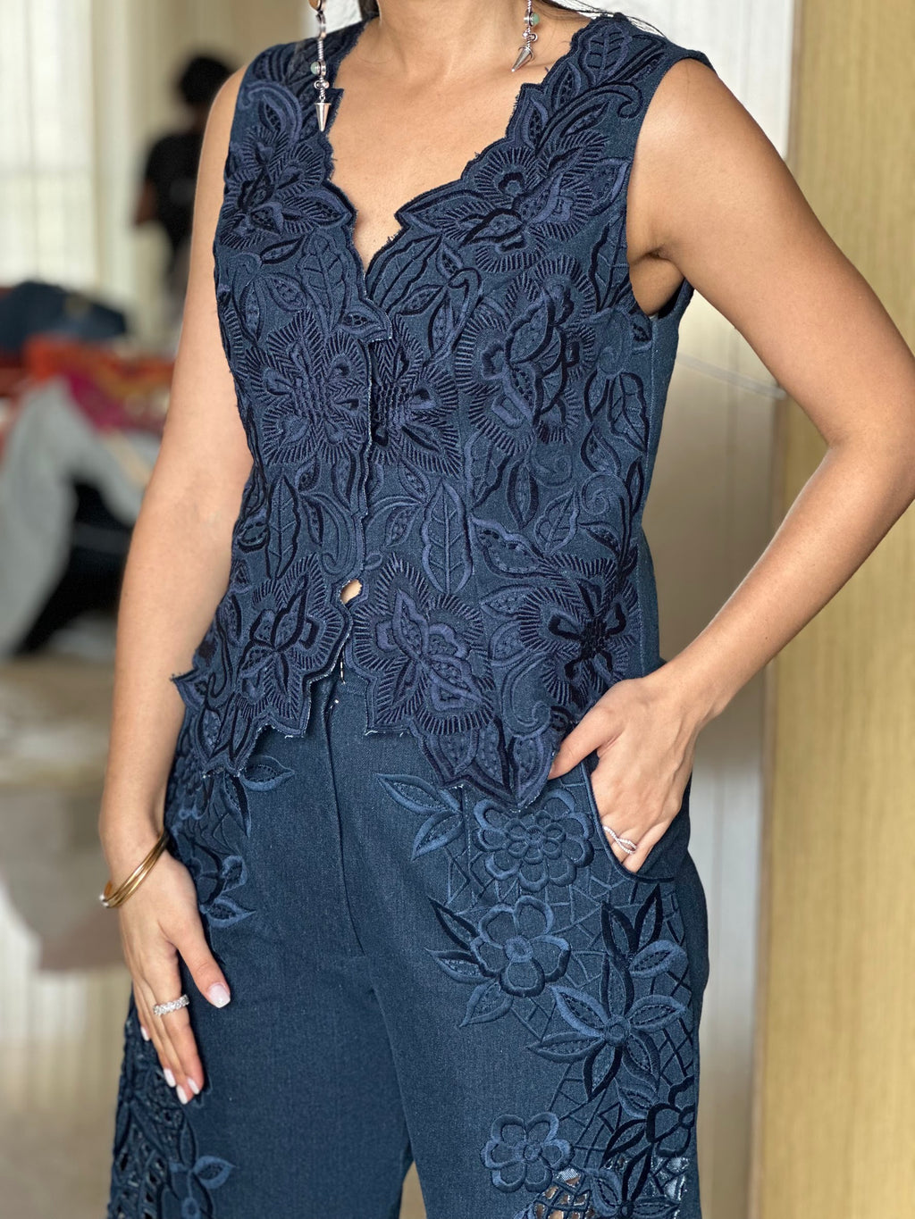 Dark blue waistcoat
