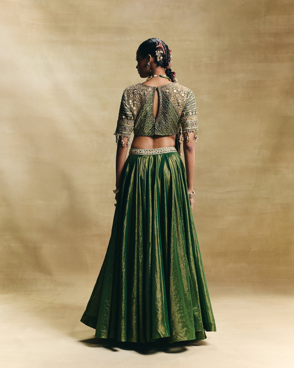 Green lehenga set