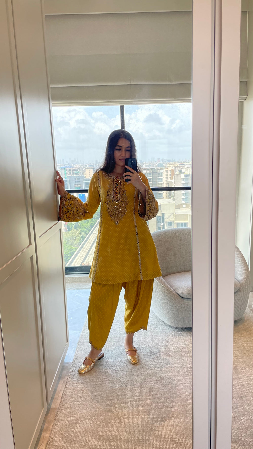 Short Mustard Kurta & Salwar