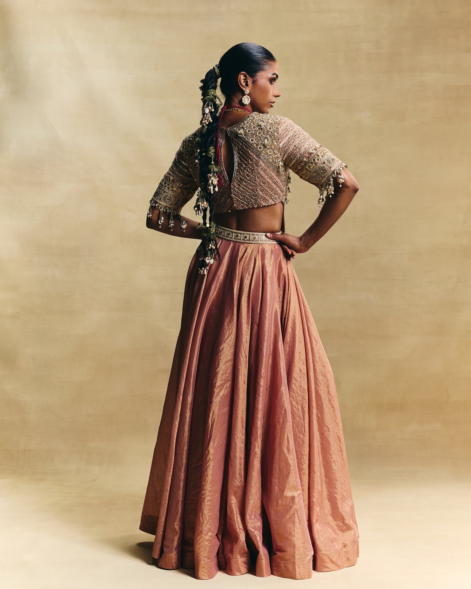 Peach lehenga set