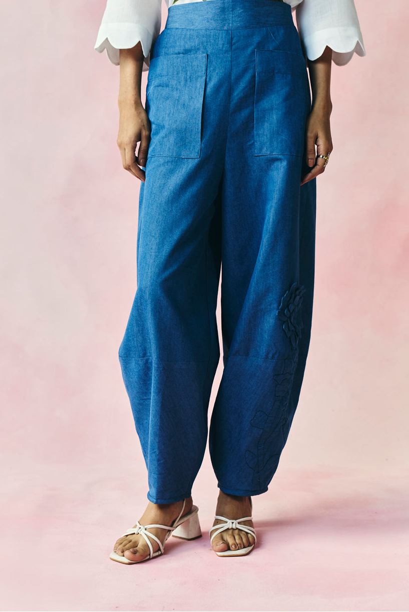 Denim Dart Pants