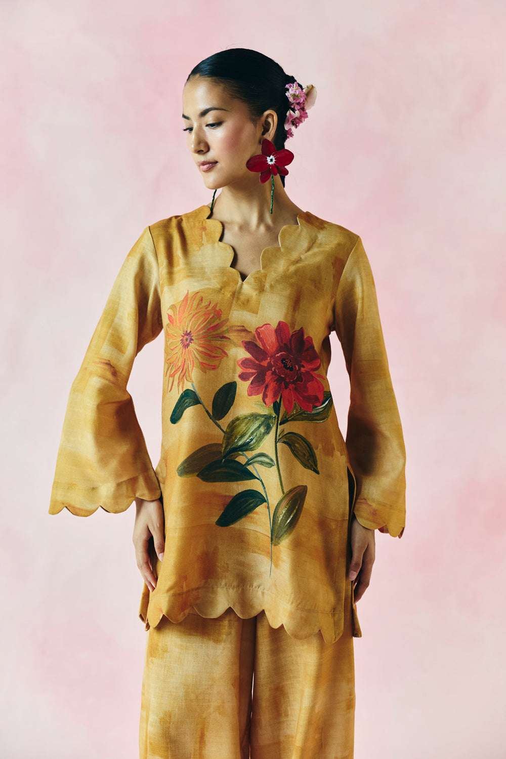 Saffron Petal Kurta Set