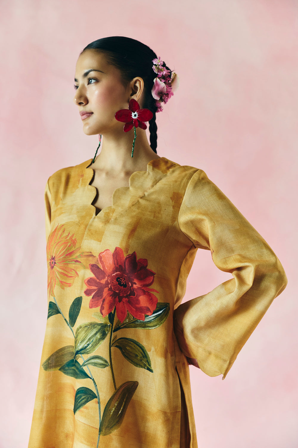 Saffron Petal Kurta Set