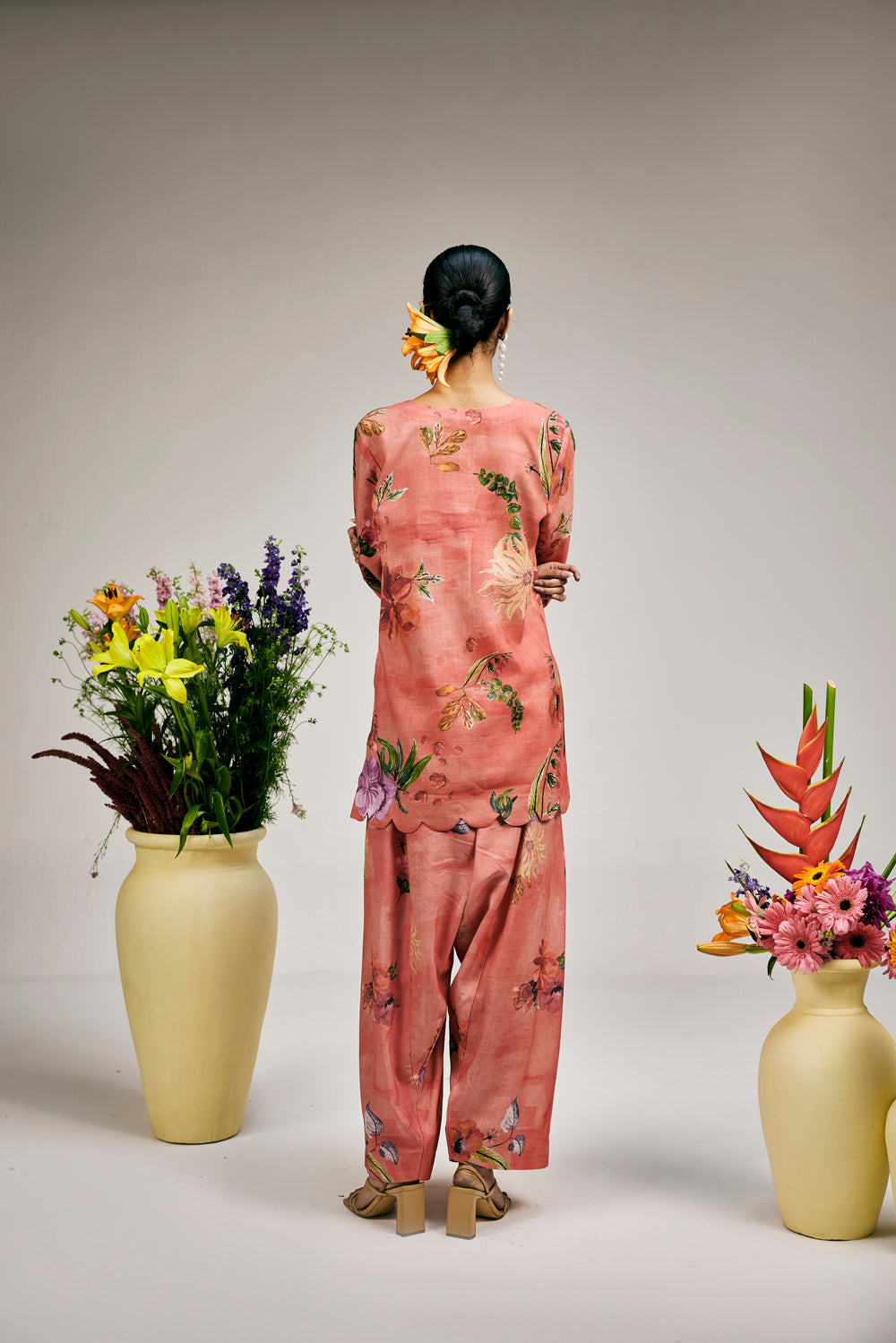 Terracotta Rust Jaal Kurta Set