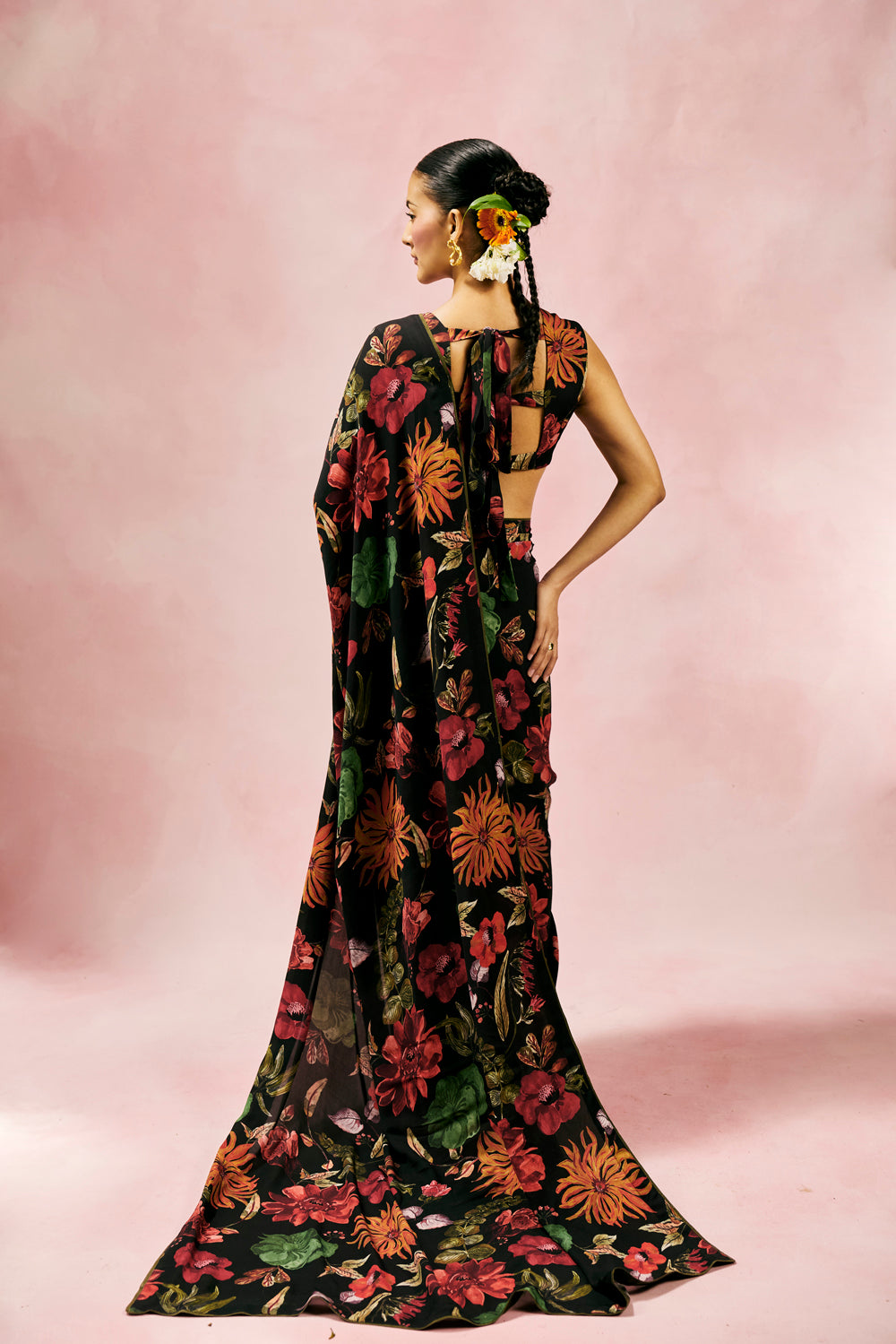 Black Saree Set