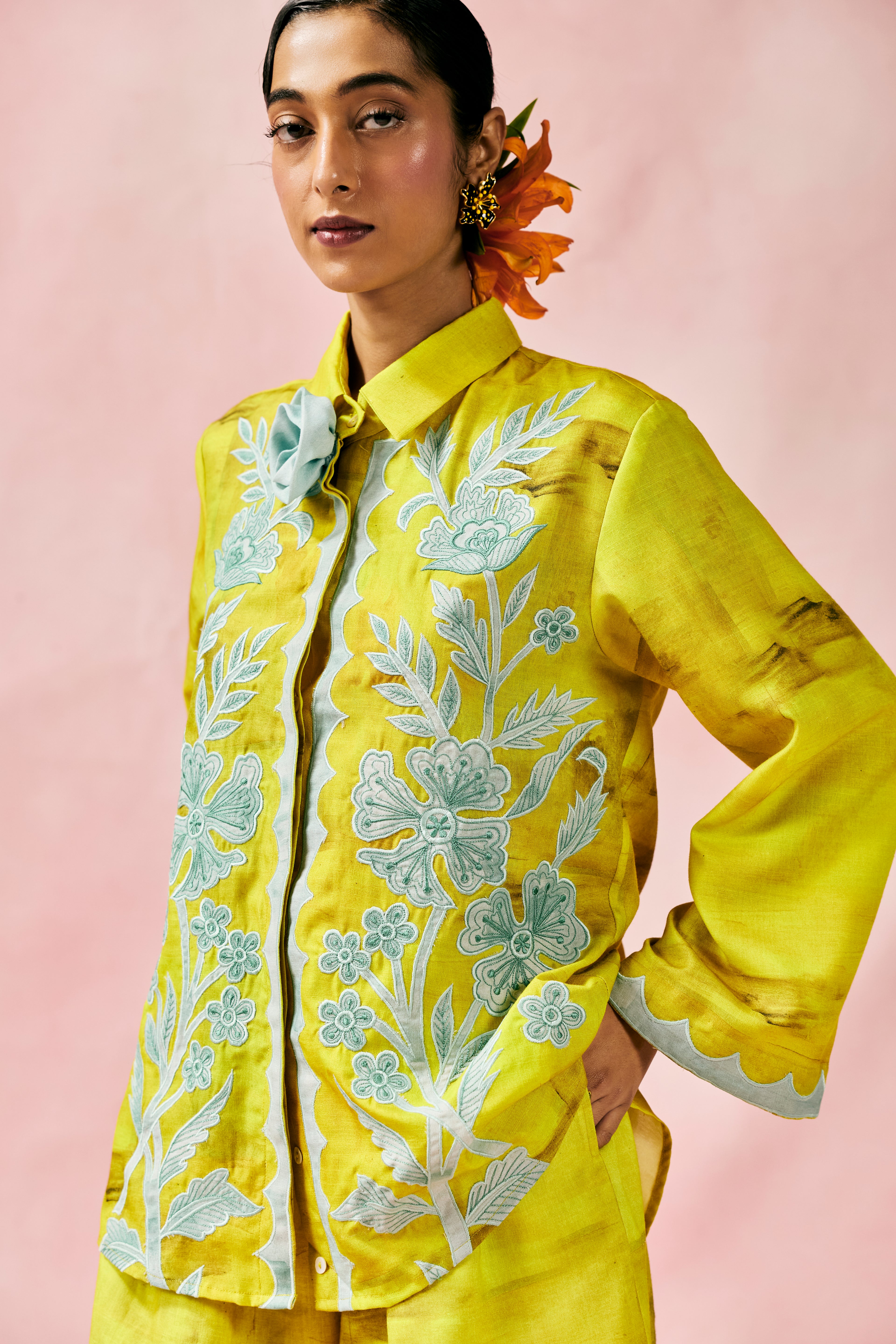 Lime Appliqué Co-ord Set