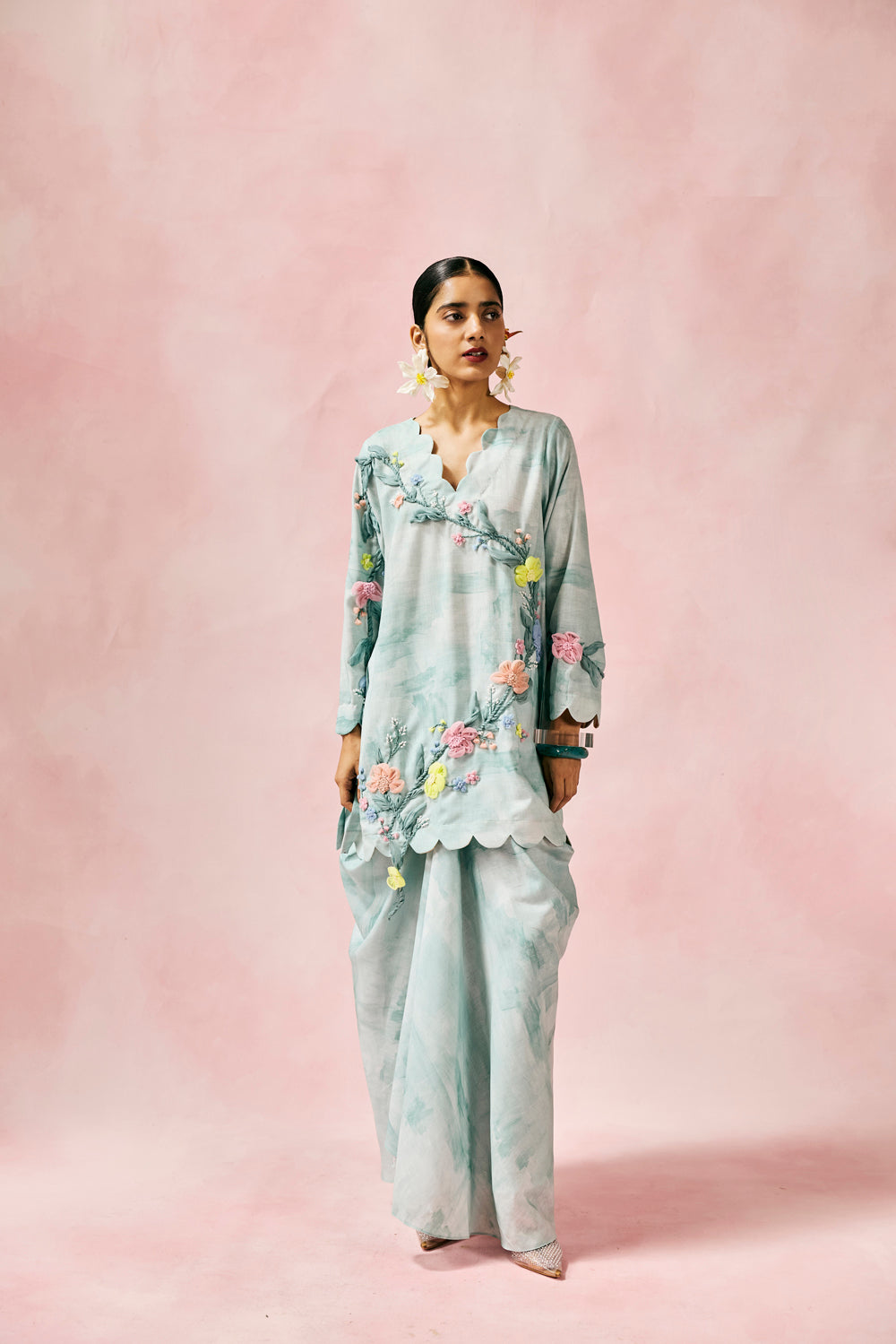 Blue Blossom Kurta Set