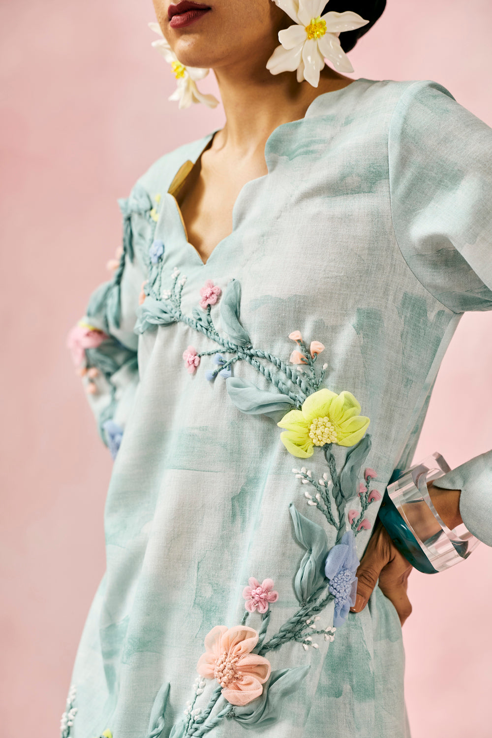 Blue Blossom Kurta Set